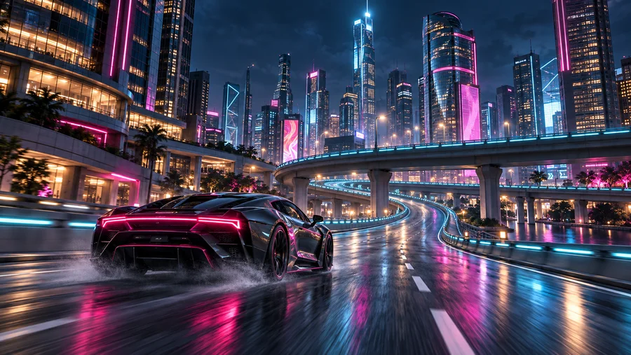 ZETA Roadstar Simulator의 도심 주행 장면